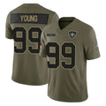 NO.Saints #99 Chase Young Player Olive 2025 Salute To Service Limited Edoa Stitched Jerseys