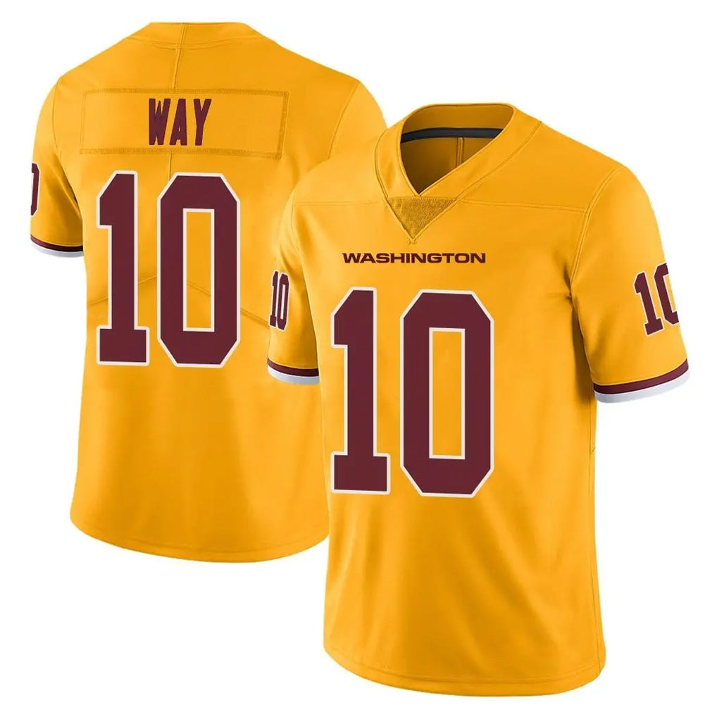 W.Commanders #10 Tress Way Player Gold Limited Color Rush Home Game Edoa Stitched Jerseys