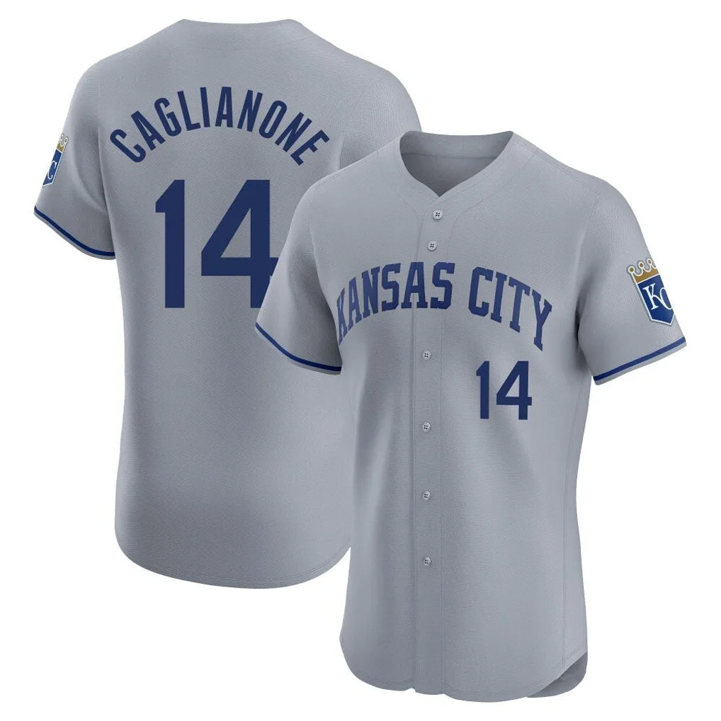 KC.Royals #14 Jac Caglianone Player Gray Limited Elite Home Edoa Stitched Jerseys