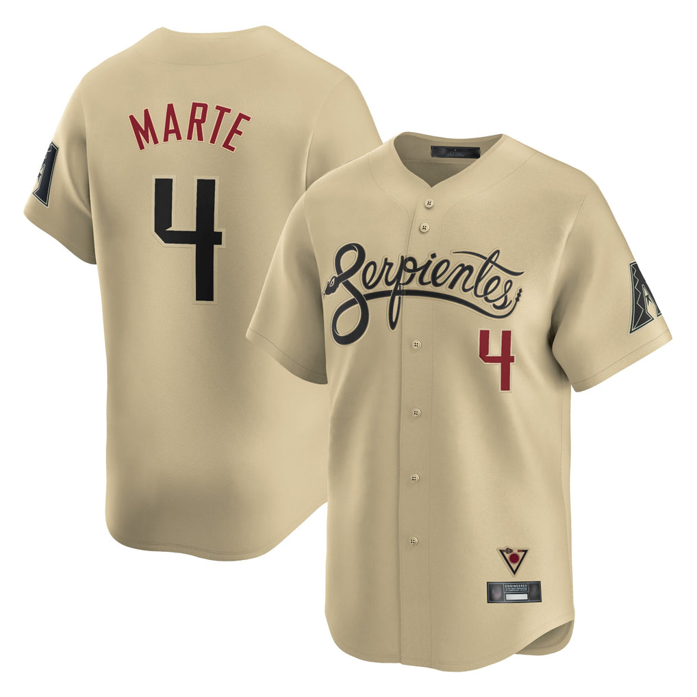 A.Diamondbacks #4 Ketel Marte Player Tan City Connect Limited Home Game Edoa Stitched Jerseys