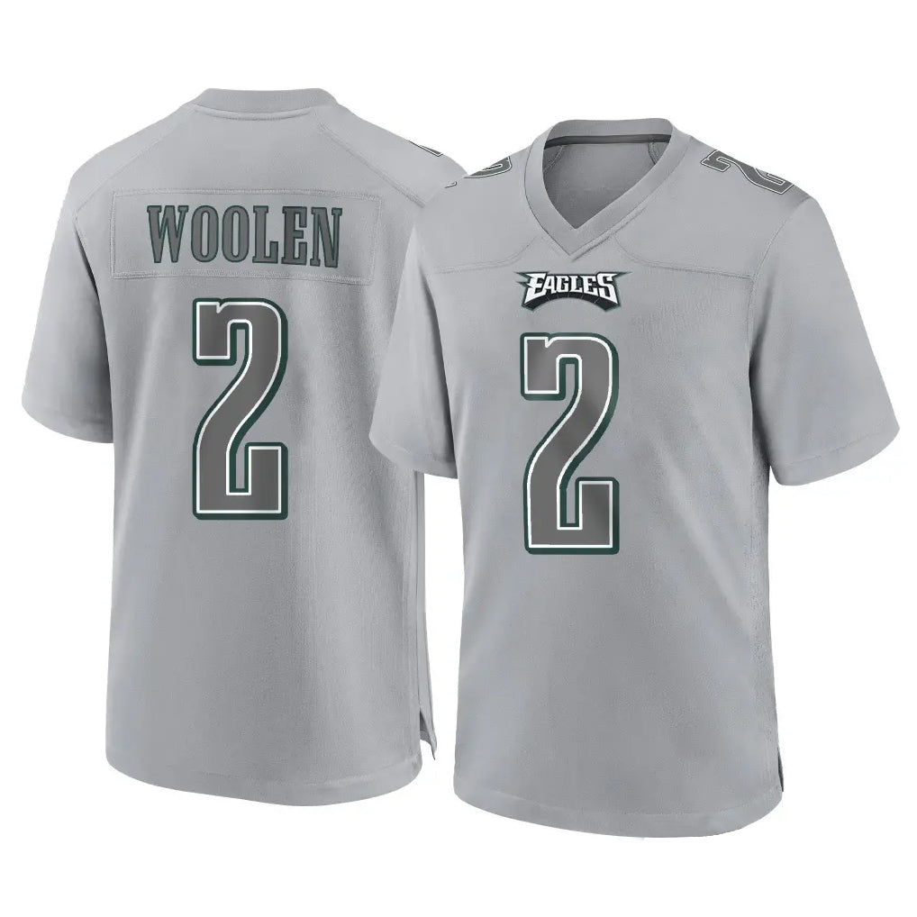 P.Eagles #2 Riq Woolen Player Gray Atmosphere Fashion Home Game Edoa Stitched Jerseys
