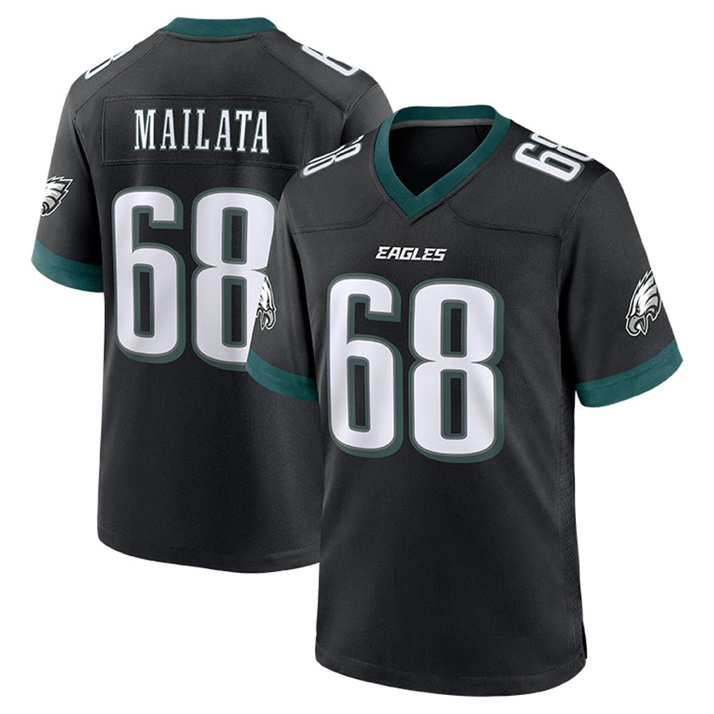 P.Eagles #68 Jordan Mailata Player Black Game Home Edoa Stitched Jerseys