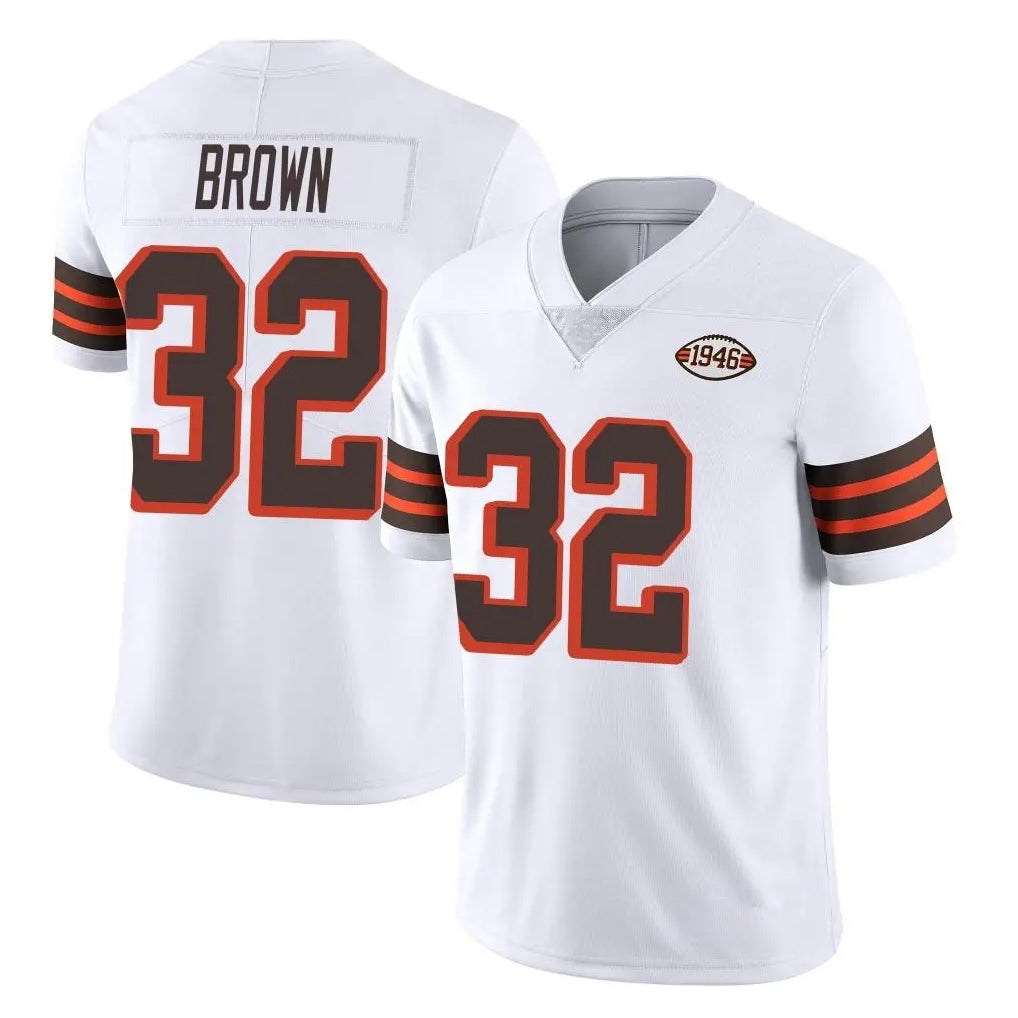 C.Browns #32 Jim Brown Player White Limited  Vapor 1946 Collection Alternate Game Edoa Stitched Jerseys