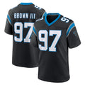 C.Panthers #97 Bobby Brown III Player Black Limited Home Game Edoa Stitched Jerseys