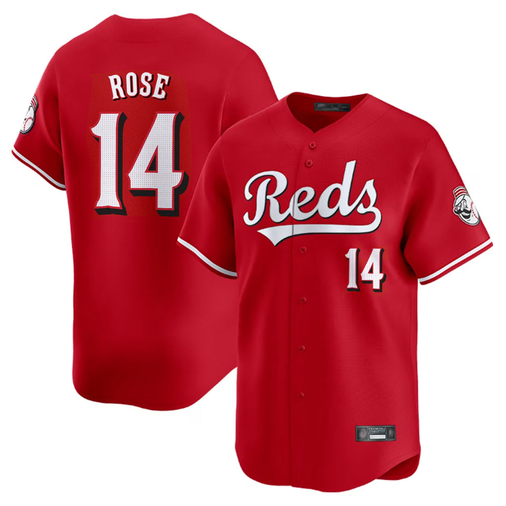 C.Reds #14 Pete Rose Player Red Home Limited Edoa Stitched Jerseys