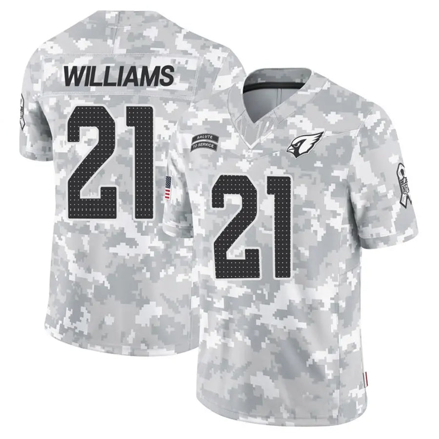 A.Cardinals #21 Garrett Williams Player Camo Salute to Service Limited Edoa Stitched Jerseys