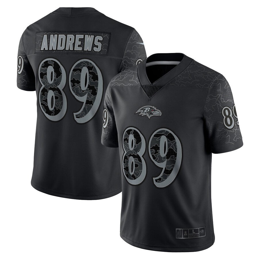 B.Ravens #89 Mark Andrews Player Black RFLCTV Limited Edoa Stitched Jerseys