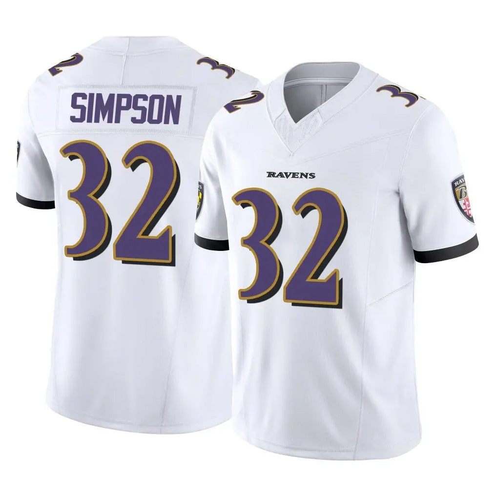 B.Ravens #32 Trenton Simpson Player White Vapor F.U.S.E. Limited Home Game Edoa Stitched Jerseys