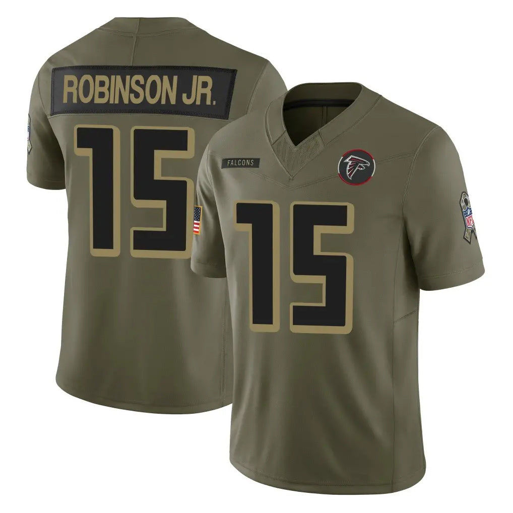 A.Falcons #15 Brian Robinson Player Olive Salute To Service Limited Home Game Edoa Stitched Jerseys