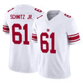 NY.Giants #61 John Michael Schmitz Jr. Player White Limited Vapor F.U.S.E. Home Game Edoa Stitched Jerseys