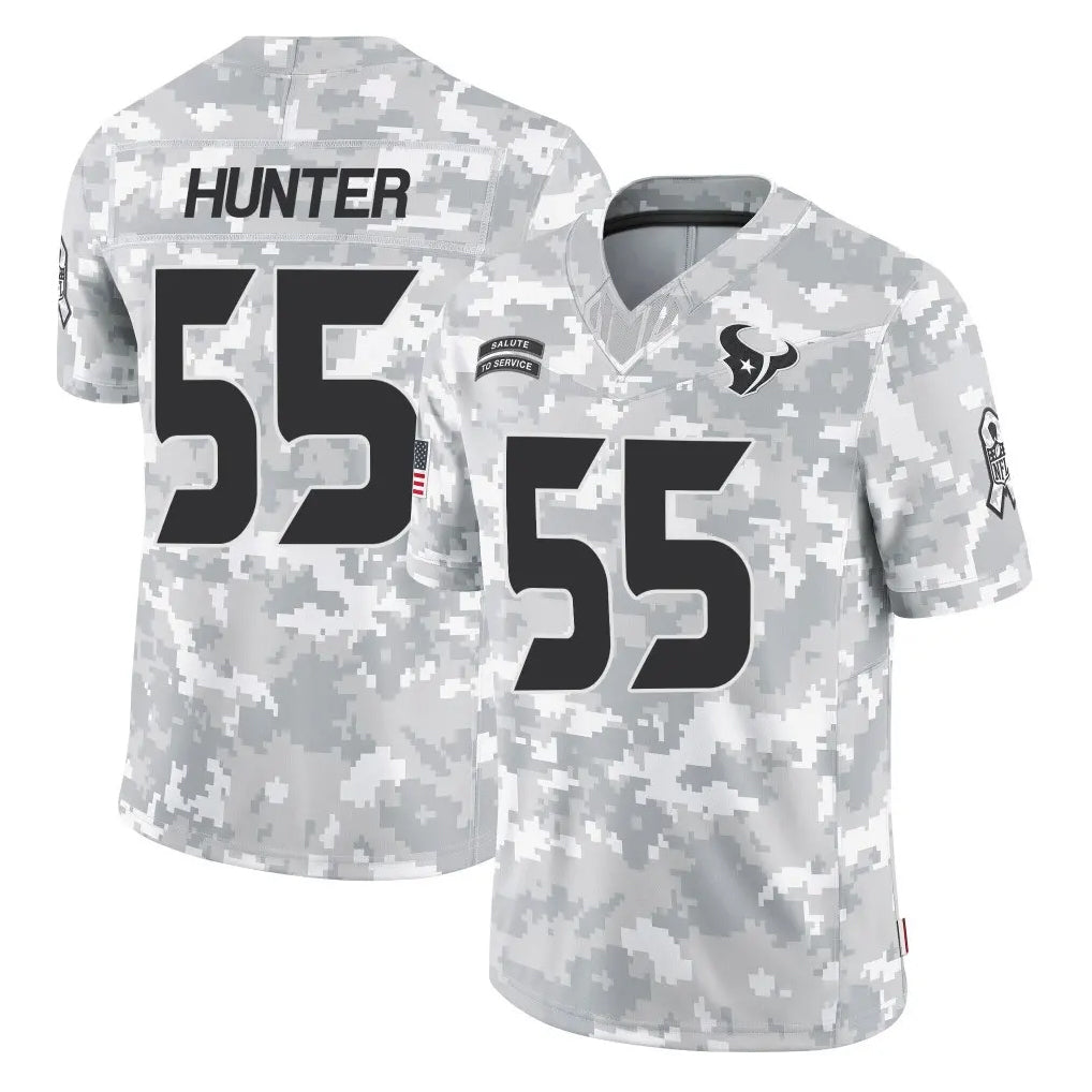 H.Texans #55 Danielle Hunter Player Arctic Camo Salute To Service Limited Game Edoa Stitched Jerseys