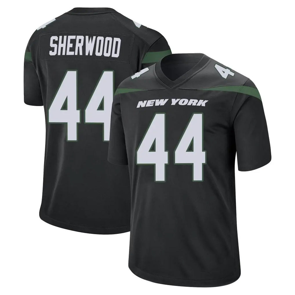 NY.Jets #44 Jamien Sherwood Player Stealth Black Home Game Edoa Stitched Jerseys