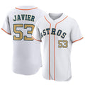 H.Astros #53 Cristian Javier Player Gold Collection Limited Elite Home Edoa Stitched Jerseys