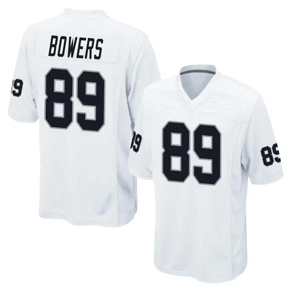 LV.Raiders #89 Brock Bowers Player White Home Game Edoa Stitched Jerseys