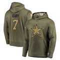 D.Cowboys #7 Rashan Gary Player Olive Salute to Service Pullover Hoodies Home Game Edoa Stitched Jerseys