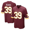 W.Commanders #39 Jeremy Reaves Player Burgundy Team Color Home Game Edoa Stitched Jerseys