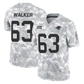 C.Panthers #63 Rasheed Walker Player Arctic Camo Salute to Service Limited Game Edoa Stitched Jerseys