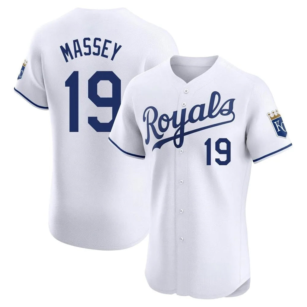 KC.Royals #19 Michael Massey Player White Alt Limited Elite Home Edoa Stitched Jerseys