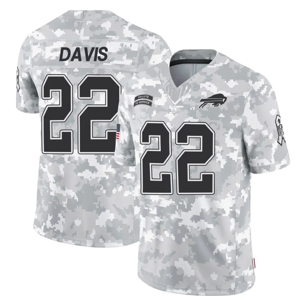 B.Bills #22 Ray Davis Player Arctic Camo Salute to Service Limited Edoa Stitched Jerseys