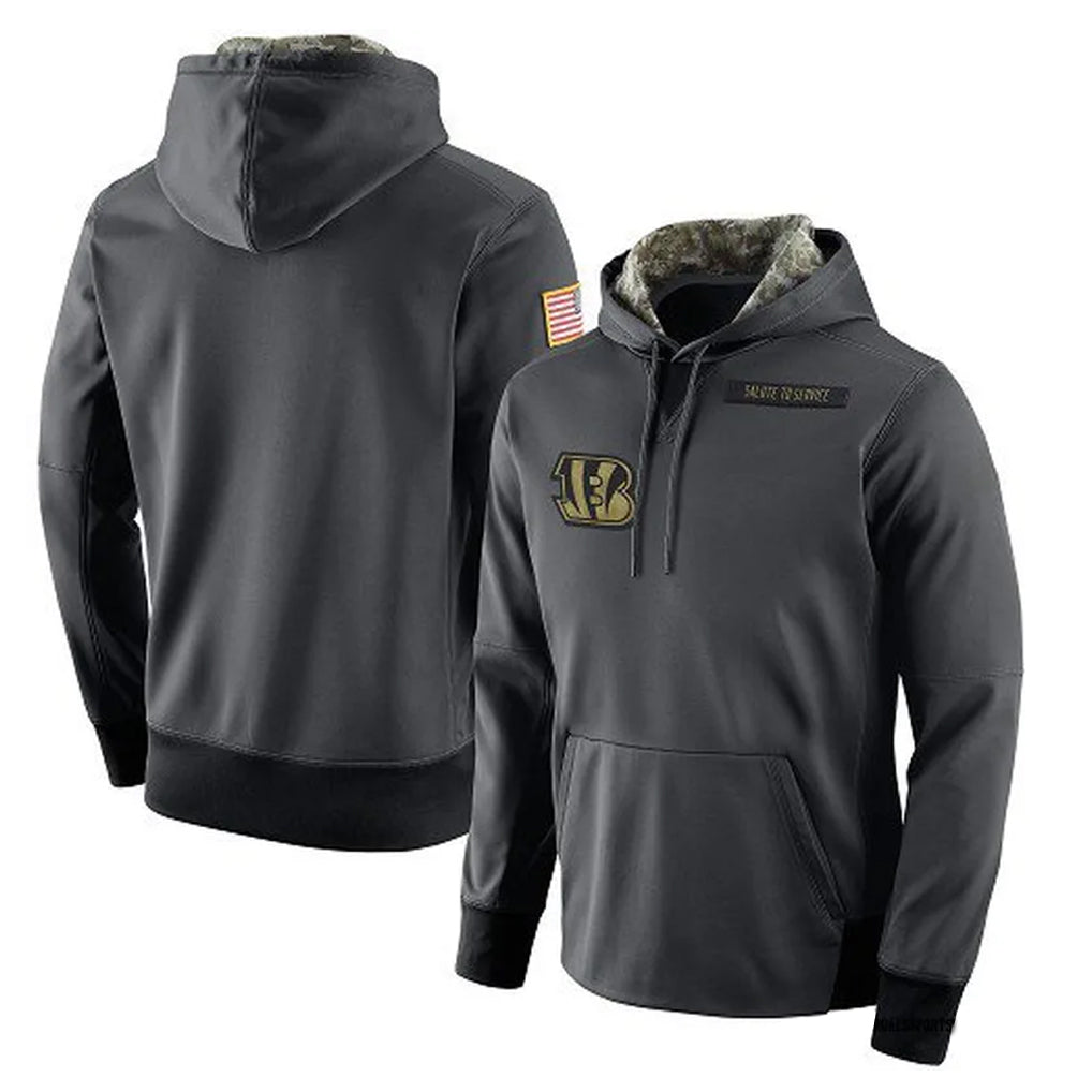 C.Bengals ## Bengals Blank Player Anthracite Salute to Service Player Performance Hoodie Edoa Stitched Jerseys