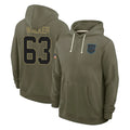C.Panthers #63 Rasheed Walker Player Olive Salute to Service Hoodies Game Edoa Stitched Jerseys