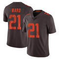 C.Browns #21 Denzel Ward Player Browns Color Rush Limited Home Game Edoa Stitched Jerseys