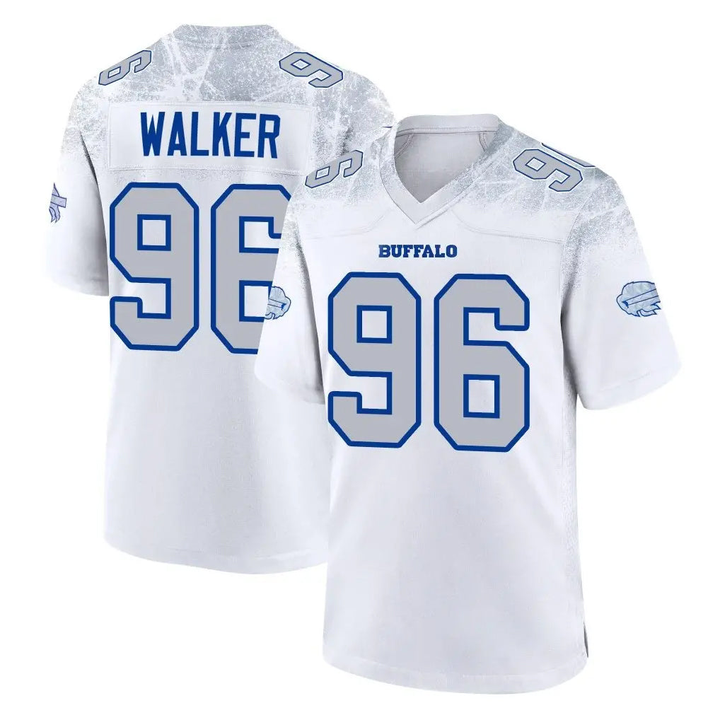 B.Bills #96 Deone Walker Player White Rivalries Collection Game Edoa Stitched Jerseys