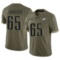 P.Eagles #65 Lane Johnson Player Olive Salute To Service Limited Edoa Stitched Jerseys