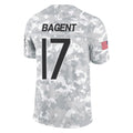 C.Bears #17 Tyson Bagent Player Arctic Camo Salute to Service Limited Edoa Stitched Jerseys