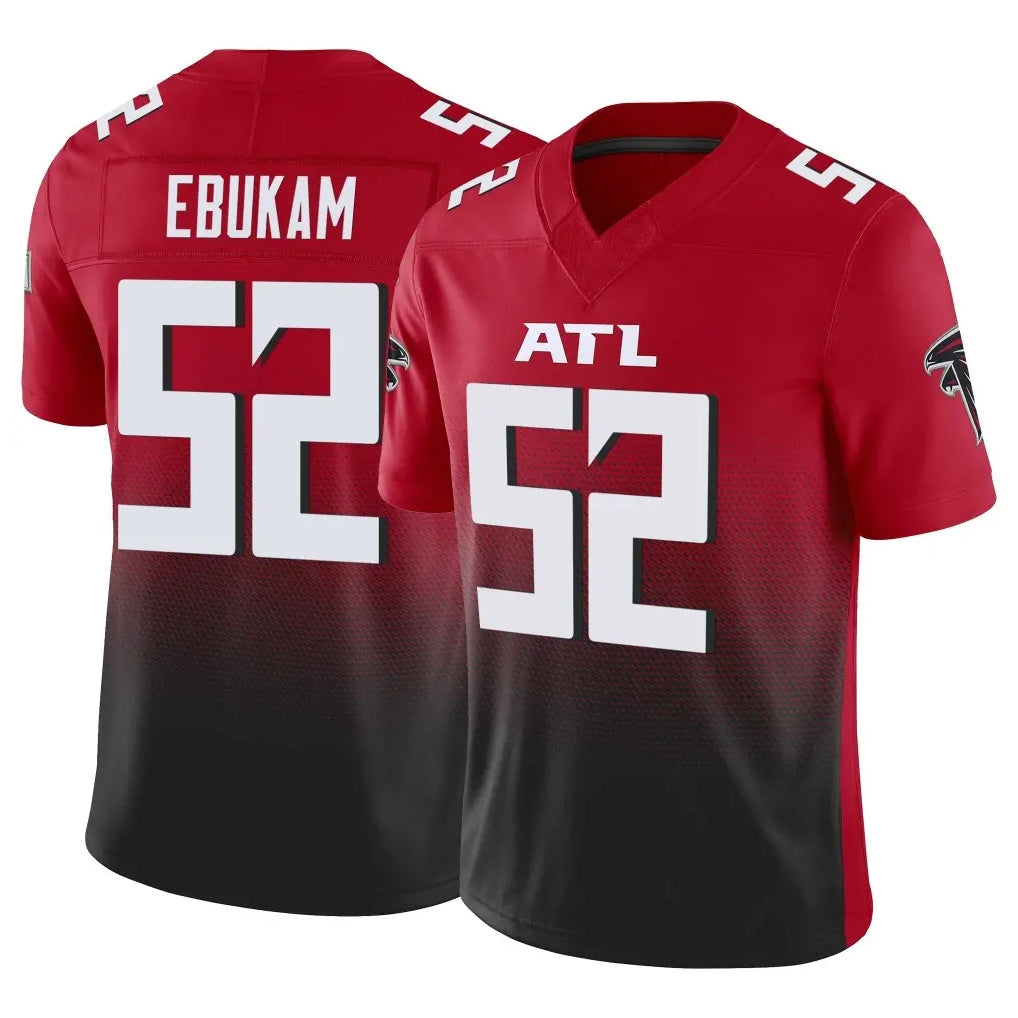 A.Falcons #52 Samson Ebukam Player Red Vapor F.U.S.E. Limited Home Game Edoa Stitched Jerseys
