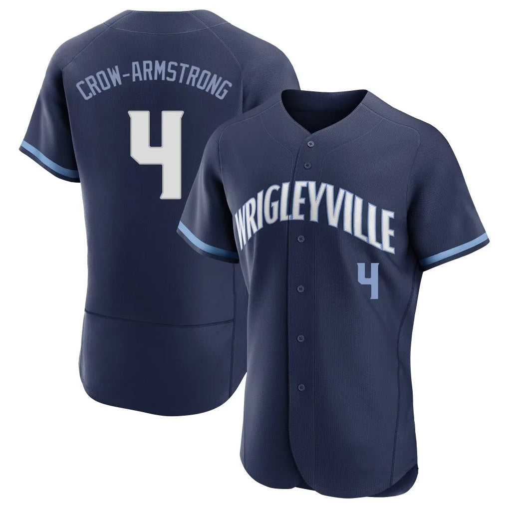 C.Cubs #4 Pete Crow-Armstrong Player Navy City Connect Limited Elite Home Edoa Stitched Jerseys