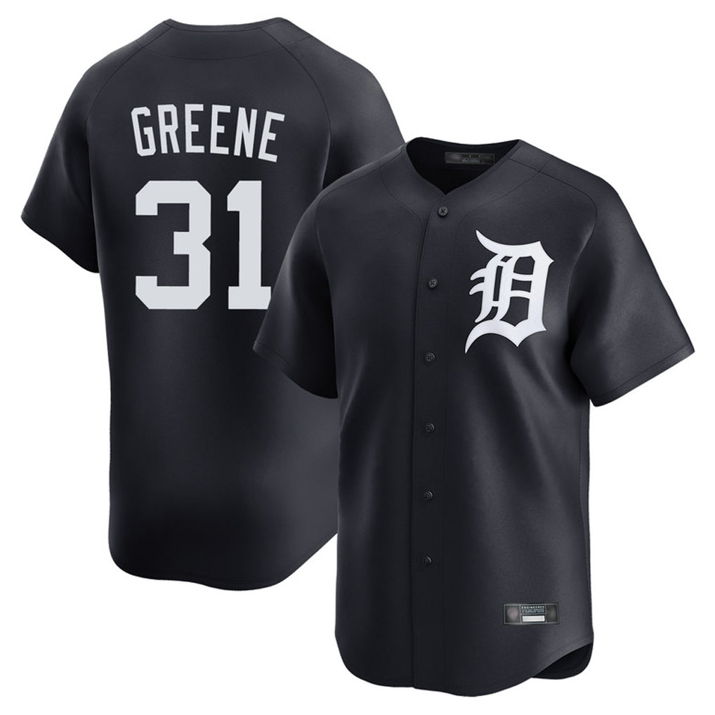D.Tigers #31 Riley Greene Player Navy Home Limited Game Edoa Stitched Jerseys