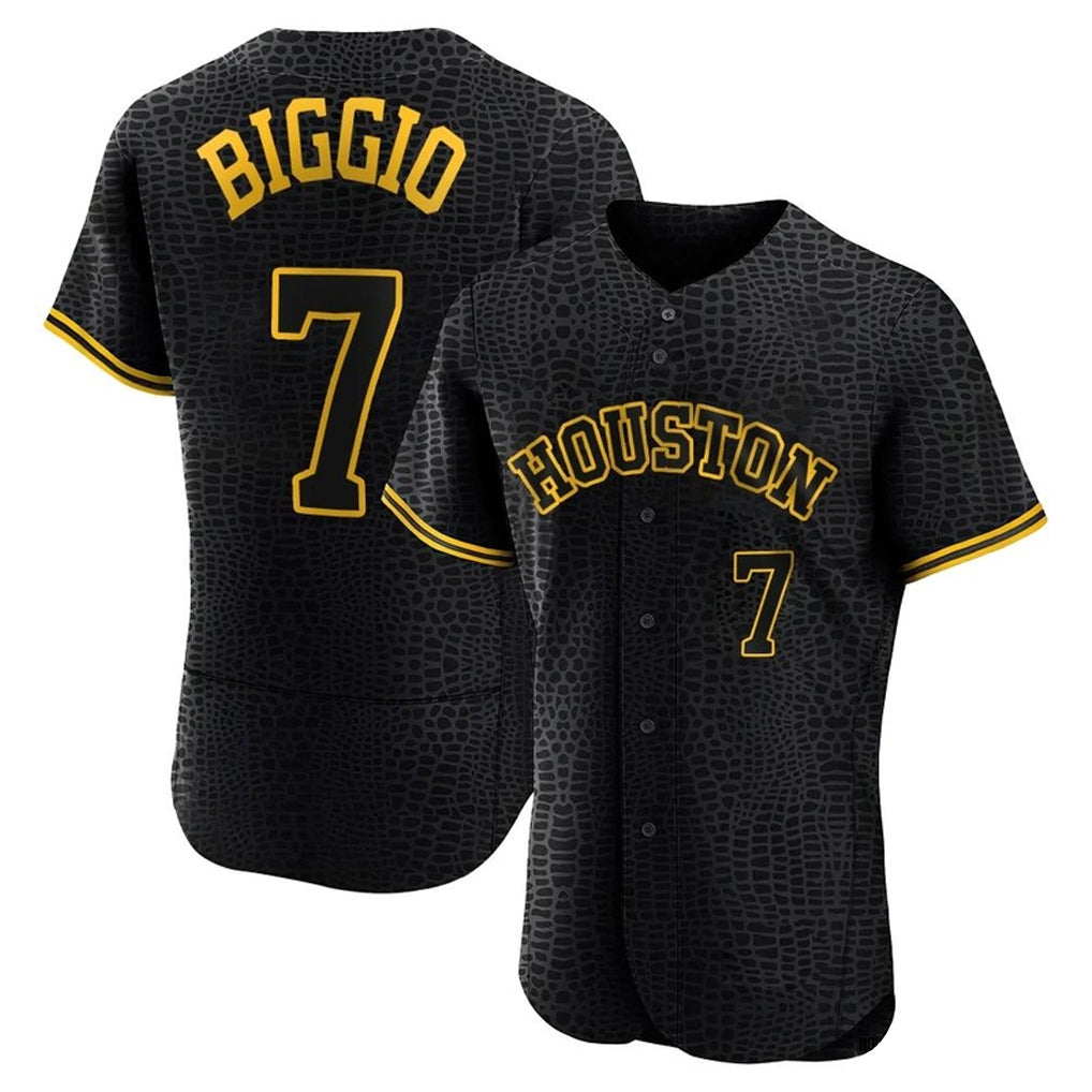 H.Astros #7 Craig Biggio Player Snake Skin City Limited Elite Home Edoa Stitched Jerseys
