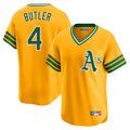 Athletics #4 Lawrence Butler Player Gold Cooperstown Collection T-shirt Game Edoa Stitched Jerseys