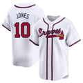 A.Braves #10 Chipper Jones Player White Limited Home Game Edoa Stitched Jerseys