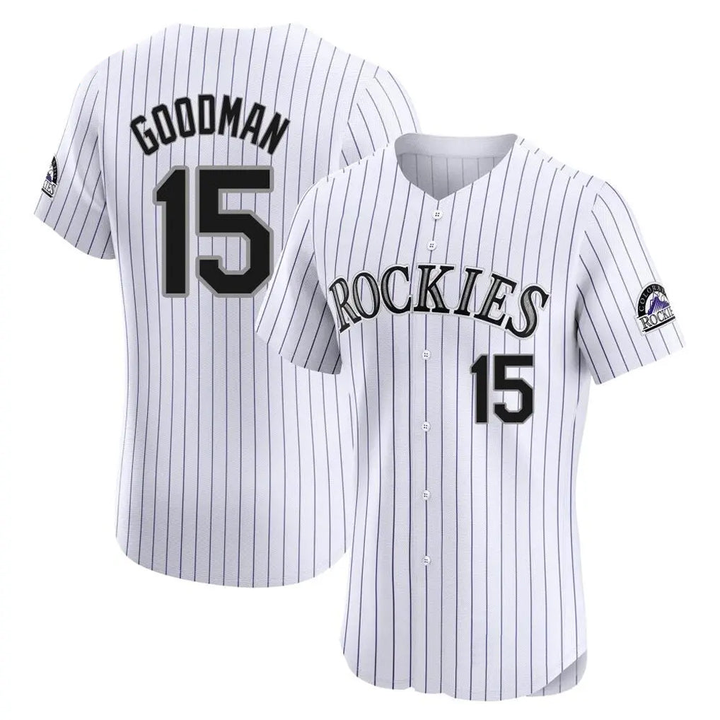 C.Rockies #15 Hunter Goodman Player White Limited Elite Home Edoa Stitched Jerseys