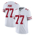 SF.49ers #77 Dominick Puni Player White Limited Vapor Untouchable Home Game Edoa Stitched Jerseys