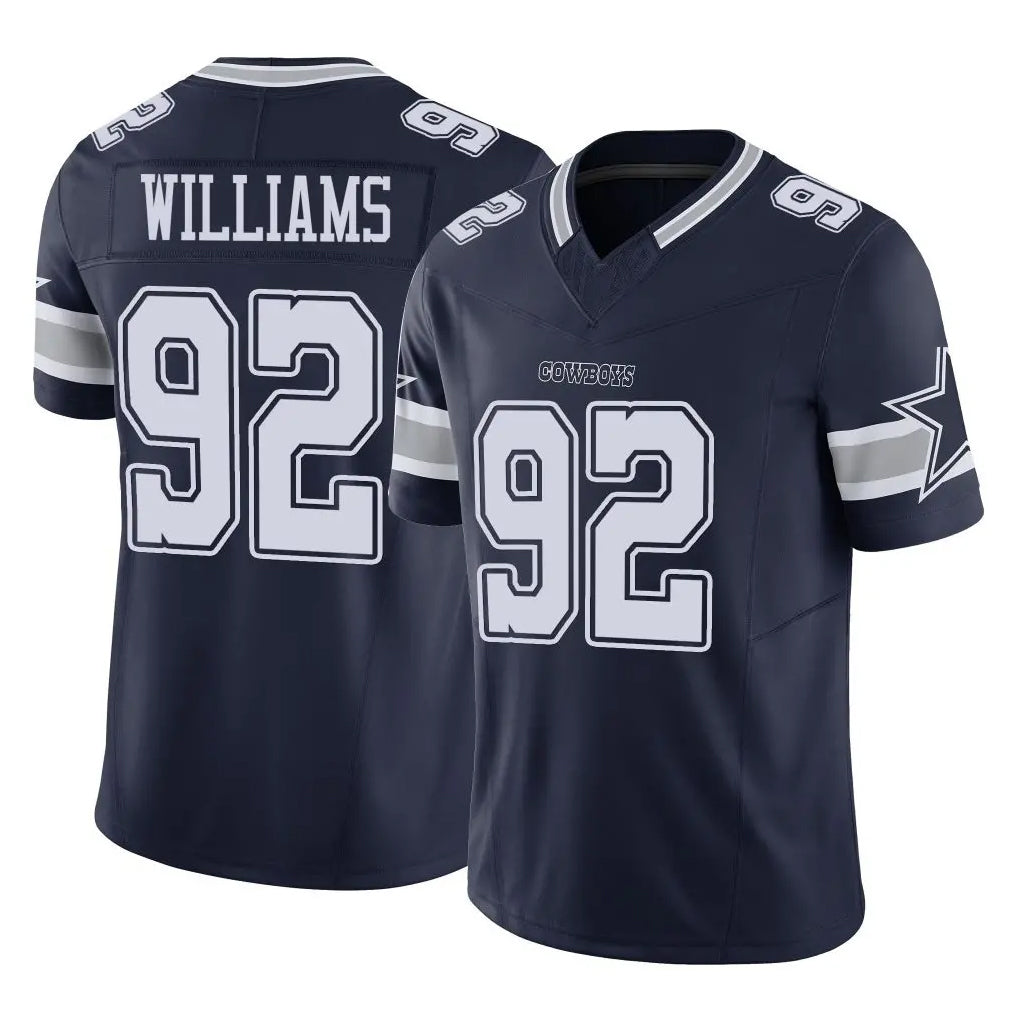 D.Cowboys #92 Quinnen Williams Player Navy Limited Vapor F.U.S.E. Home Game Edoa Stitched Jerseys