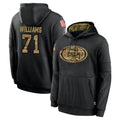 SF.49ers #71 Trent Williams Player Black Salute to Service Sideline Performance Pullover Hoodies Home Game Edoa Stitched Jerseys