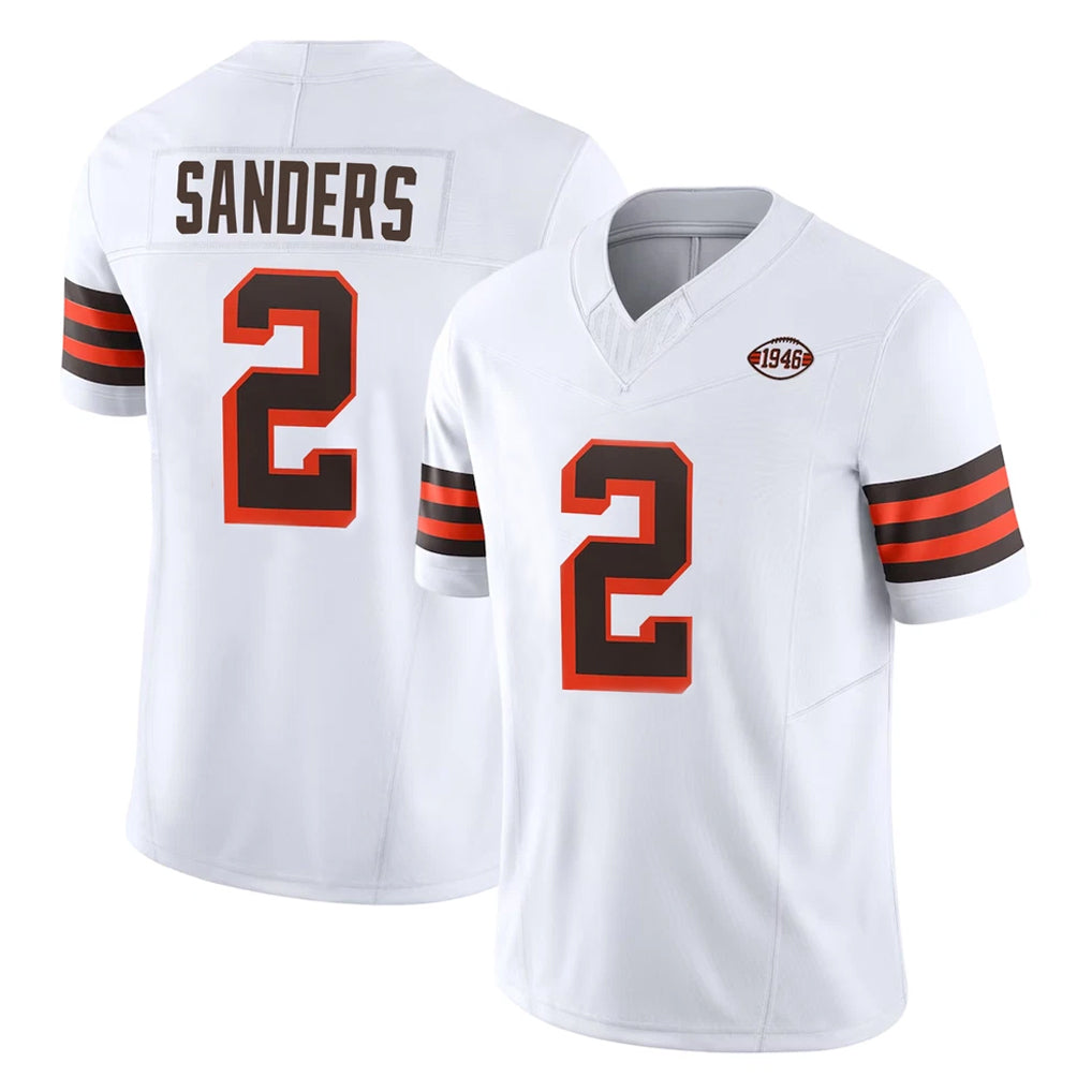 C.Browns #2 Shedeur Sanders Player White Limited Vapor F.U.S.E. Alternate Game Edoa Stitched Jerseys