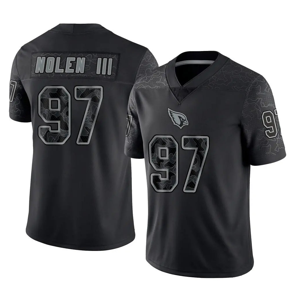 A.Cardinals #97 Walter Nolen III Player Black RFLCTV Limited Home Game Edoa Stitched Jerseys