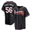 A.Braves #56 Spencer Schwellenbach Player Black Fashion Out Game Edoa Stitched Jerseys