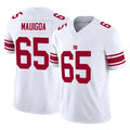 NY.Giants #65 Francis Mauigoa Player White Limited Vapor F.U.S.E. Home Game Edoa Stitched Jerseys