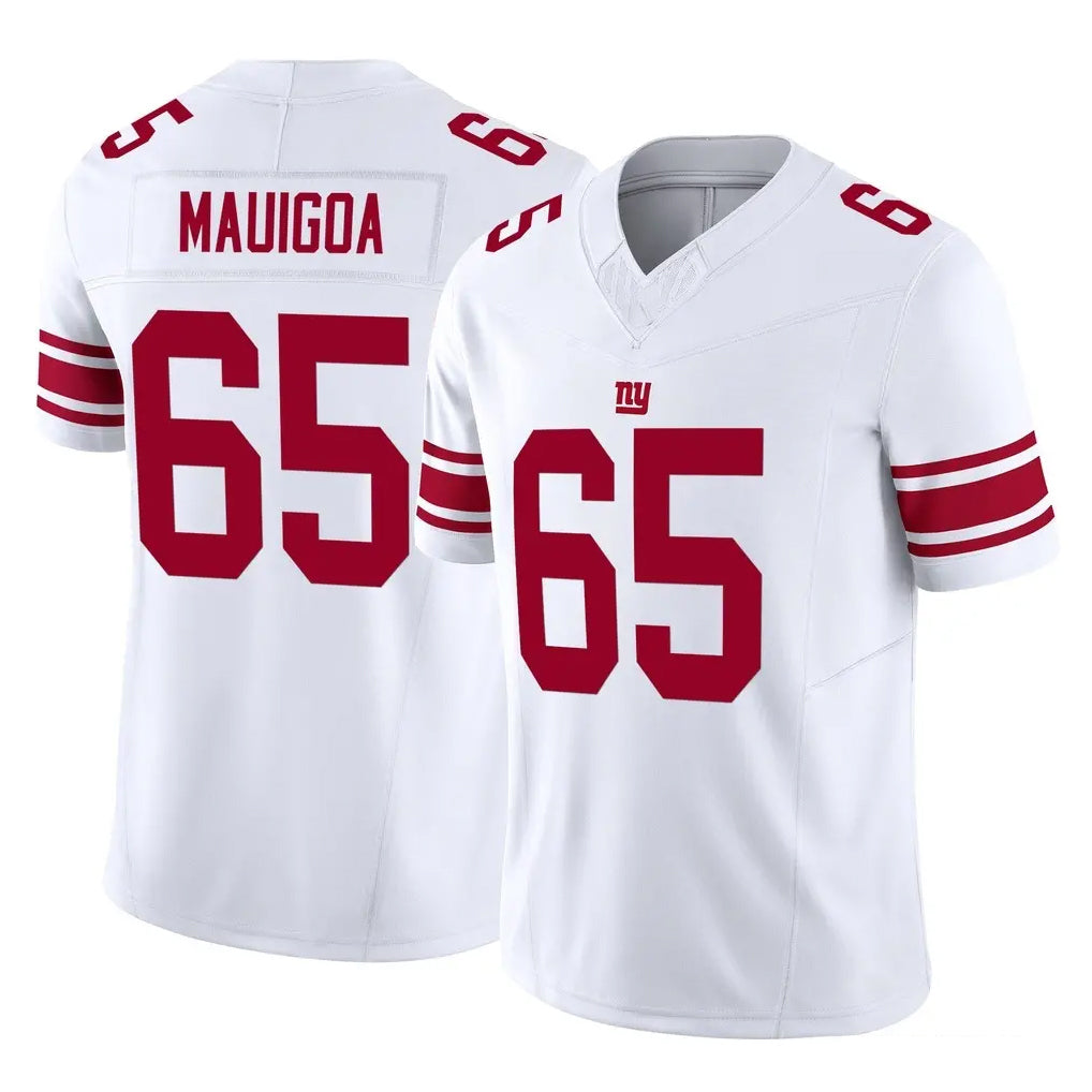 NY.Giants #65 Francis Mauigoa Player White Limited Vapor F.U.S.E. Home Game Edoa Stitched Jerseys