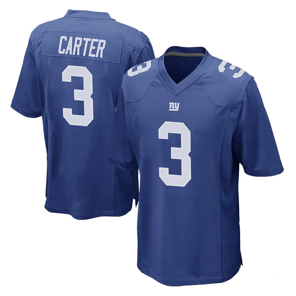 NY.Giants #3 Abdul Carter Player Royal Home Game Edoa Stitched Jerseys