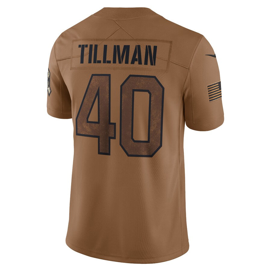 A.Cardinals #40 Pat Tillman Player Brown Salute To Service Limited Edoa Stitched Jerseys