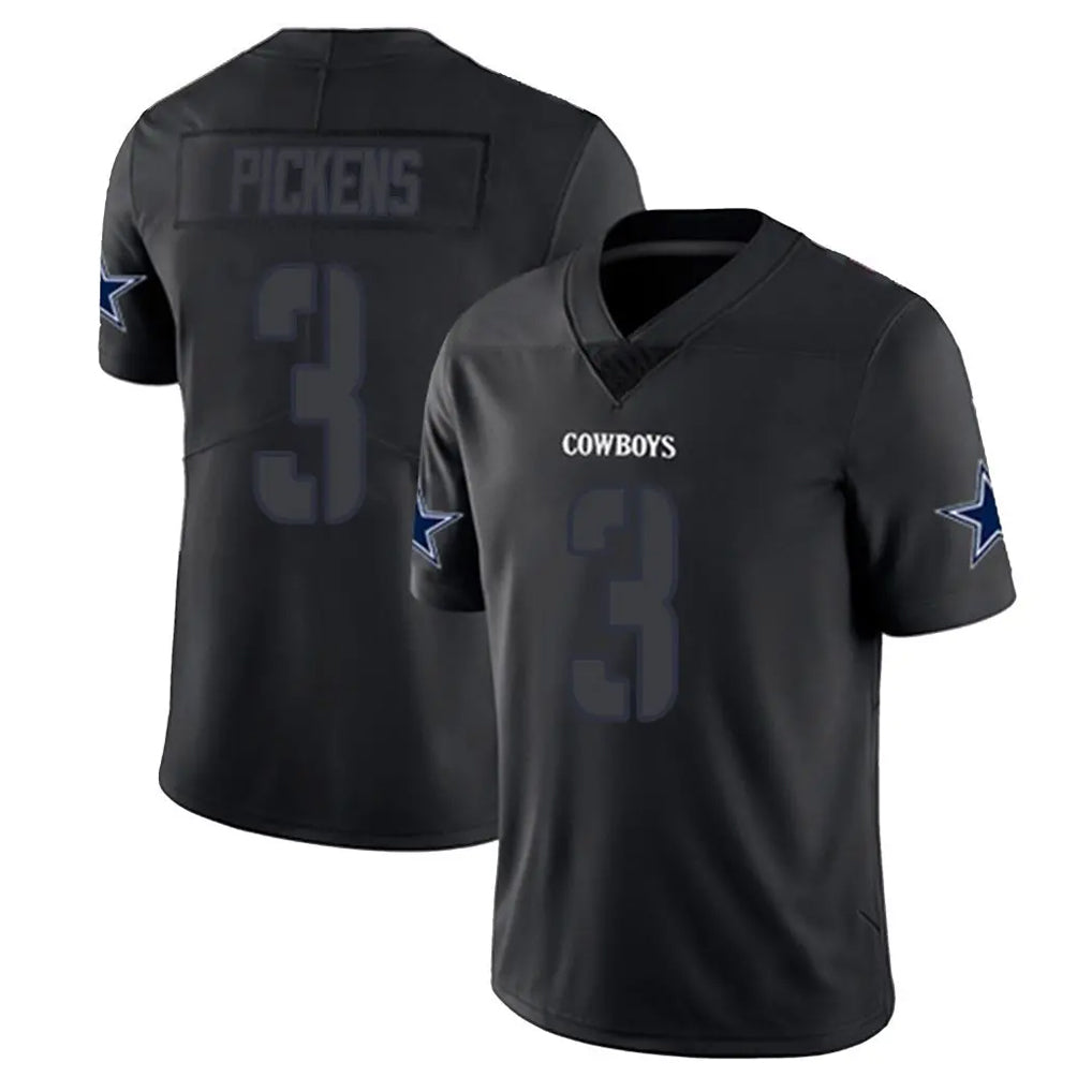 D.Cowboys #3 George Pickens Player Black Impact Limited Home Game Edoa Stitched Jerseys
