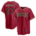 A.Diamondbacks #57 Eduardo Rodriguez Player Red Home Game Edoa Stitched Jerseys
