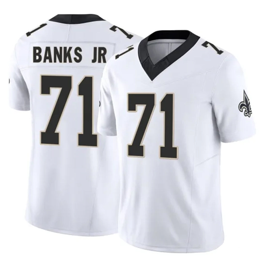 NO.Saints #71 Kelvin Banks Jr. Player White Limited Vapor F.U.S.E. Home Game Edoa Stitched Jerseys