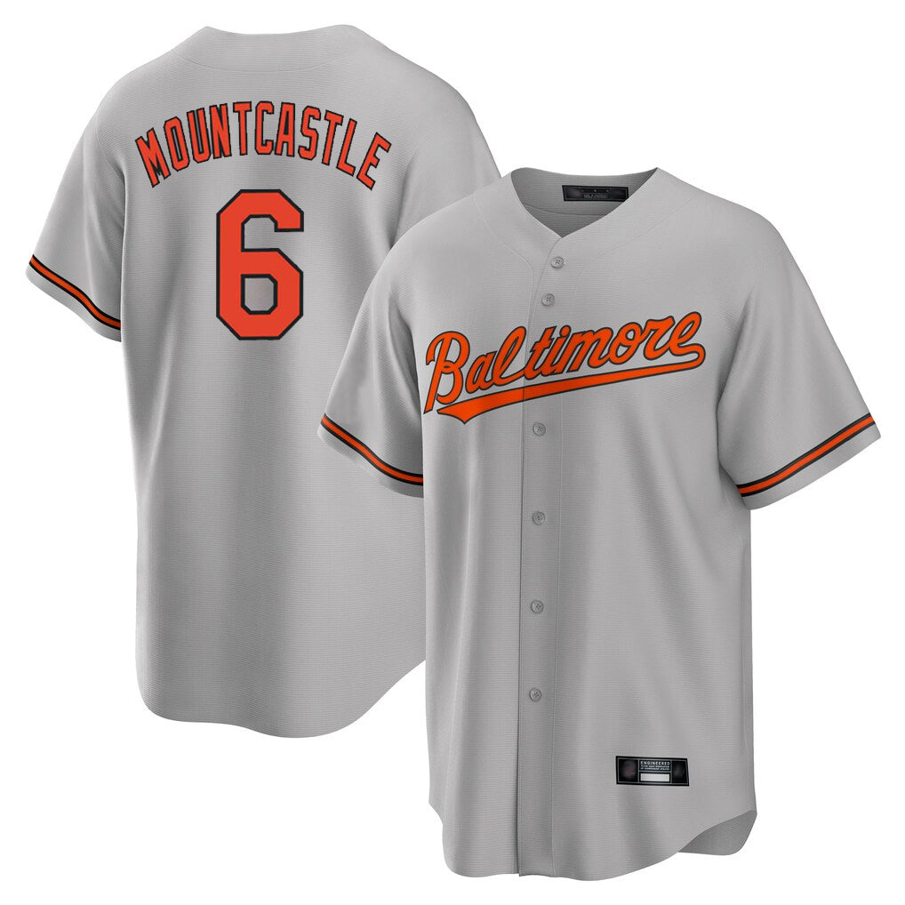 B.Orioles #6 Ryan Mountcastle Player Gray Home Game Edoa Stitched Jerseys